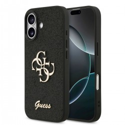 Guess iPhone 17 Hülle Case Glitter Fixed Glitter Big 4G Schwarz