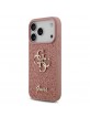 Guess iPhone 17 Pro Hülle Case Fixed Glitter Big 4G Logo Rosa