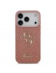Guess iPhone 17 Pro Hülle Case Fixed Glitter Big 4G Logo Rosa