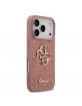 Guess iPhone 17 Pro Hülle Case Fixed Glitter Big 4G Logo Rosa