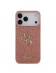Guess iPhone 17 Pro Max Hülle Case Fixed Glitter Big 4G Logo Rosa