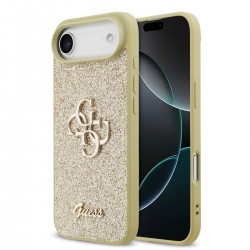 Guess iPhone 17 Air Case Fixed Glitter Big 4G Logo Gold