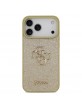 Guess iPhone 17 Pro Max Hülle Case Fixed Glitter Big 4G Logo Gold