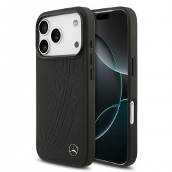 Mercedes iPhone 17 Pro Echtleder Hülle Laurel Case MagSafe Schwarz