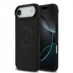 Mercedes iPhone 17 Air Hülle Case Echtleder Vintage Logo MagSafe Schwarz