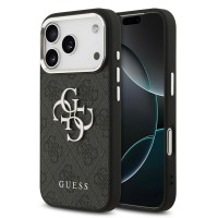 Guess iPhone 17 / 18 Pro Max Hülle Case 4G Metal Logo Frame Edge Schwarz