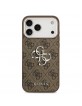Guess iPhone 17 Pro Max Hülle Case 4G Metal Logo Frame Edge Braun