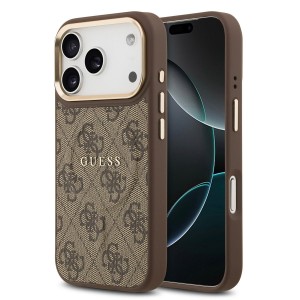 Guess iPhone 17 Pro Hülle Case MagSafe 4G Classic Logo Braun