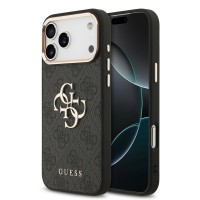 Guess iPhone 17 / 18 Pro Max Hülle Case 4G Metal Logo Edge Frame Schwarz