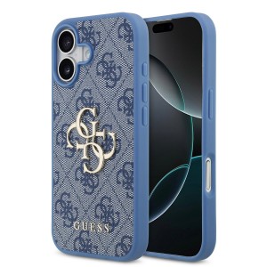 Guess iPhone 17 Hülle Case Metal Big Logo 4G Blau