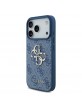Guess iPhone 17 Pro Hülle Case Metal Big Logo 4G Blau