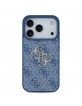 Guess iPhone 17 Pro Hülle Case Metal Big Logo 4G Blau