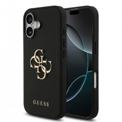 Guess iPhone 17 Hülle Case Grained Big 4G Logo Schwarz
