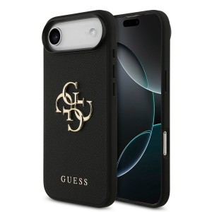 Guess iPhone 17 Air Hülle Case Grained Big 4G Logo Schwarz