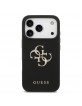 Guess iPhone 17 Pro Hülle Case Grained Big 4G Logo Schwarz