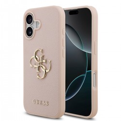 Guess iPhone 17 Hülle Case Grained Big 4G Logo Rosa