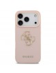 Guess iPhone 17 Pro Hülle Case Grained Big 4G Logo Rosa