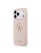 Guess iPhone 17 Pro Max Hülle Case Grained Big 4G Logo Rosa