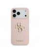 Guess iPhone 17 Pro Max Hülle Case Grained Big 4G Logo Rosa