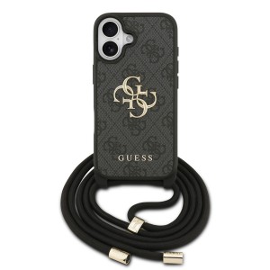 Guess iPhone 17 Hülle Case Cord Stap Crossbody 4G Big Logo Schwarz