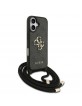 Guess iPhone 17 Hülle Case Cord Stap Crossbody 4G Big Logo Schwarz