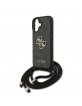 Guess iPhone 17 Hülle Case Cord Stap Crossbody 4G Big Logo Schwarz