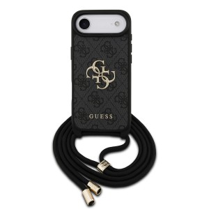 Guess iPhone 17 Air Hülle Case Cord Stap Crossbody 4G Big Logo Schwarz