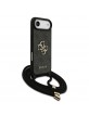 Guess iPhone 17 Air Hülle Case Cord Stap Crossbody 4G Big Logo Schwarz