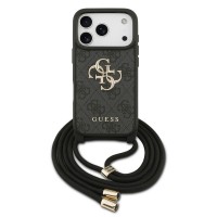 Guess iPhone 17 Pro Case Cord Stap Crossbody 4G Big Logo Black