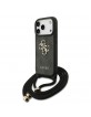 Guess iPhone 17 Pro Hülle Case Cord Stap Crossbody 4G Big Logo Schwarz