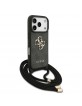 Guess iPhone 17 Pro Hülle Case Cord Stap Crossbody 4G Big Logo Schwarz