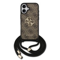 Guess iPhone 17 Case Cord Stap Crossbody 4G Big Logo Brown