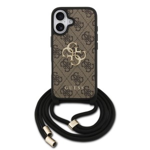 Guess iPhone 17 Hülle Case Cord Stap Crossbody 4G Big Logo Braun