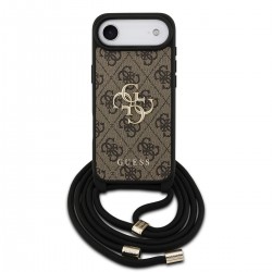 Guess iPhone 17 Air Hülle Case Cord Stap Crossbody 4G Big Logo Braun