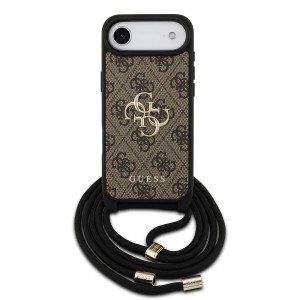 Guess iPhone 17 Air Hülle Case Cord Stap Crossbody 4G Big Logo Braun