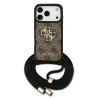 Guess iPhone 17 Pro Case Cord Stap Crossbody 4G Big Logo Brown