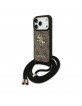 Guess iPhone 17 Pro Hülle Case Cord Stap Crossbody 4G Big Logo Braun