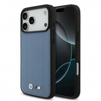 BMW iPhone 17 Pro Max Hülle Case Quilted M Logo MagSafe Blau