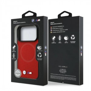 BMW iPhone 17 Pro Hülle Case MagSafe M Meshed Rot