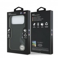 BMW iPhone 17 Pro Max Hülle Case MagSafe Silikon M Vertical Logo Schwarz