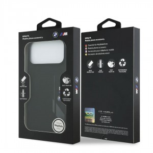 BMW iPhone 17 Pro Max Hülle Case MagSafe Silikon M Vertical Logo Schwarz