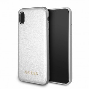 Guess iPhone X / Xs Iridescent Hülle Case Cover Silber