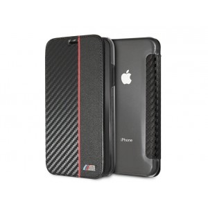 BMW iPhone XR Case M Power Carbon Book Case Black