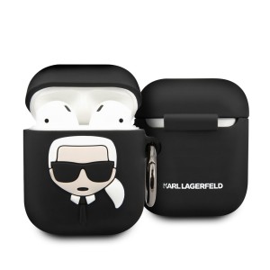 Karl Lagerfeld AirPods 1 / 2 Case Ikonik Karl Silicone Black