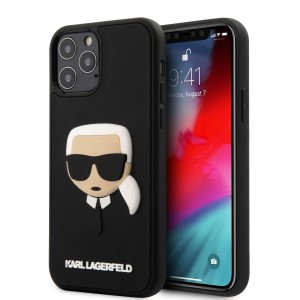 Karl Lagerfeld iPhone 12 / 12 Pro Case 3D Rubber Karls Head Black