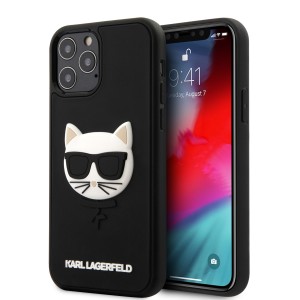 Karl Lagerfeld iPhone 12 / 12 Pro Hülle Case 3D Rubber Choupette Schwarz