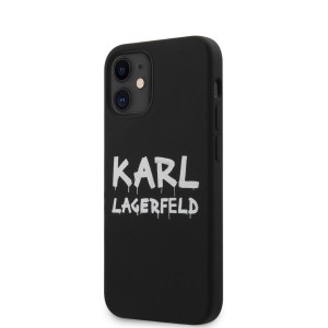 Karl Lagerfeld iPhone 12 mini Hülle Silikon Case Graffiti schwarz