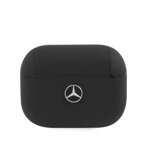 Mercedes AirPods Pro Case Cover Genuine Leather Electronic Line Black
