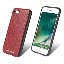 Pierre Cardin iPhone SE 2020 / 8 / 7 Hülle Case Cover Echtleder Rot