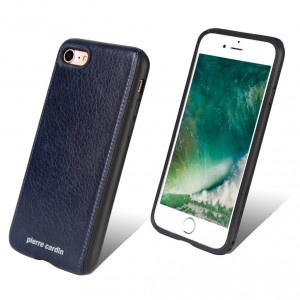Pierre Cardin iPhone SE 2020 / 8 / 7 case cover genuine leather purple